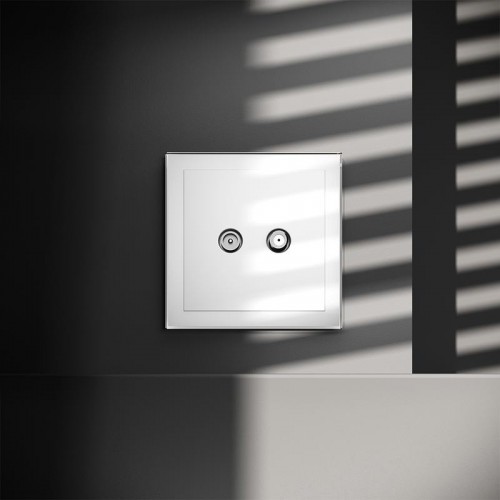 Розетка телевизионная оконечная TV + SAT 2-м СП S70 механизм бел. глянцевый Voltum VLS060401