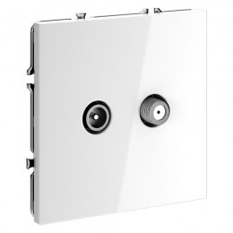 Розетка телевизионная оконечная TV + SAT 2-м СП S70 механизм бел. глянцевый Voltum VLS060401