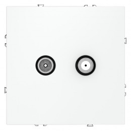 Розетка телевизионная оконечная TV + SAT 2-м СП S70 механизм бел. матов. Voltum VLS060402