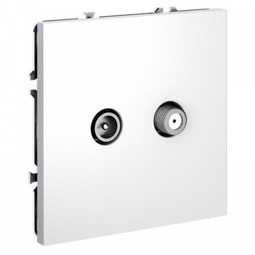 Розетка телевизионная оконечная TV + SAT 2-м СП S70 механизм бел. матов. Voltum VLS060402