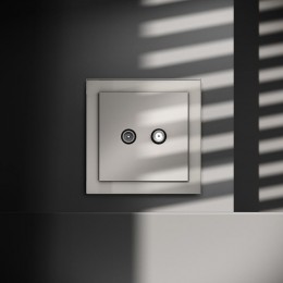 Розетка телевизионная оконечная TV + SAT 2-м СП S70 механизм кашемир Voltum VLS060403