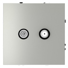 Розетка телевизионная оконечная TV + SAT 2-м СП S70 механизм сталь Voltum VLS060405