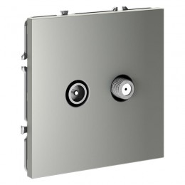 Розетка телевизионная оконечная TV + SAT 2-м СП S70 механизм сталь Voltum VLS060405