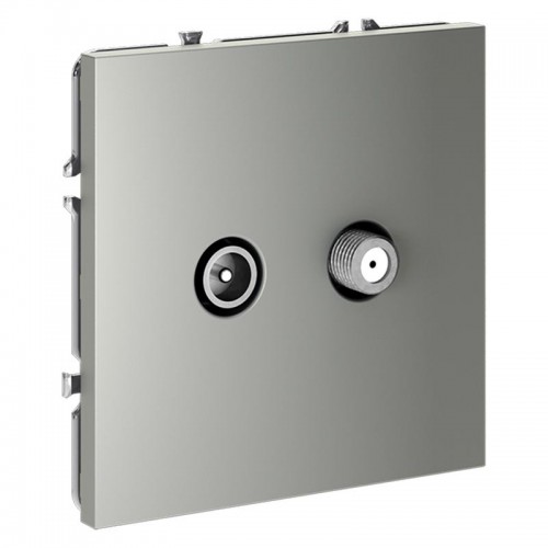 Розетка телевизионная оконечная TV + SAT 2-м СП S70 механизм сталь Voltum VLS060405