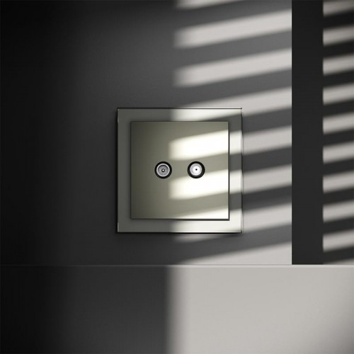 Розетка телевизионная оконечная TV + SAT 2-м СП S70 механизм сталь Voltum VLS060405