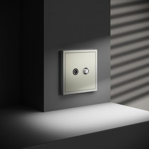 Розетка телевизионная оконечная TV + SAT 2-м СП S70 механизм сталь Voltum VLS060405