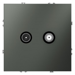 Розетка телевизионная оконечная TV + SAT 2-м СП S70 механизм титан Voltum VLS060406