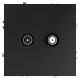 Розетка телевизионная оконечная TV + SAT 2-м СП S70 механизм графит Voltum VLS060407