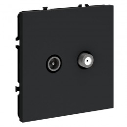 Розетка телевизионная оконечная TV + SAT 2-м СП S70 механизм графит Voltum VLS060407