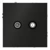 Розетка телевизионная оконечная TV + SAT 2-м СП S70 механизм черн. матов. Voltum VLS060408