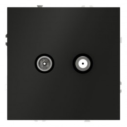 Розетка телевизионная оконечная TV + SAT 2-м СП S70 механизм черн. матов. Voltum VLS060408