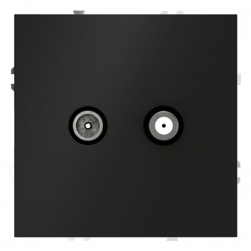Розетка телевизионная оконечная TV + SAT 2-м СП S70 механизм черн. матов. Voltum VLS060408