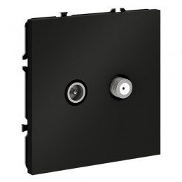 Розетка телевизионная оконечная TV + SAT 2-м СП S70 механизм черн. матов. Voltum VLS060408