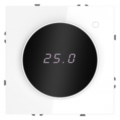 Терморегулятор электронный S70 с индикацией и датчиком для теплого пола механизм бел. глянцевый Voltum VLS070101