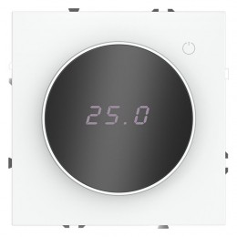 Терморегулятор электронный S70 с индикацией и датчиком для теплого пола механизм бел. матов. Voltum VLS070102