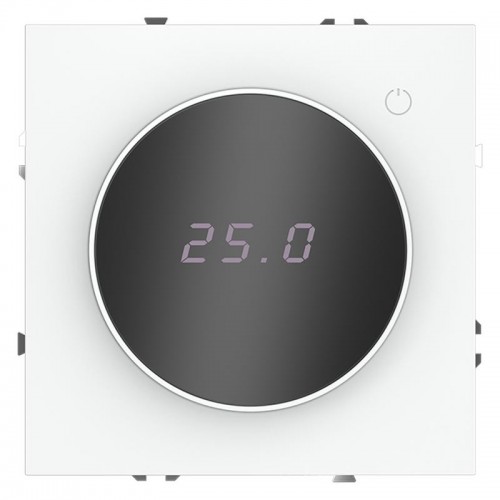 Терморегулятор электронный S70 с индикацией и датчиком для теплого пола механизм бел. матов. Voltum VLS070102