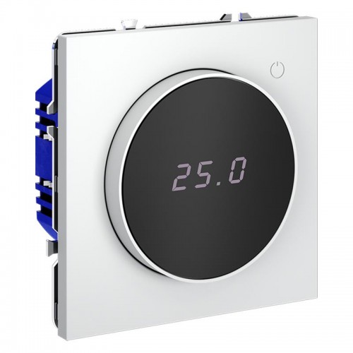 Терморегулятор электронный S70 с индикацией и датчиком для теплого пола механизм бел. матов. Voltum VLS070102