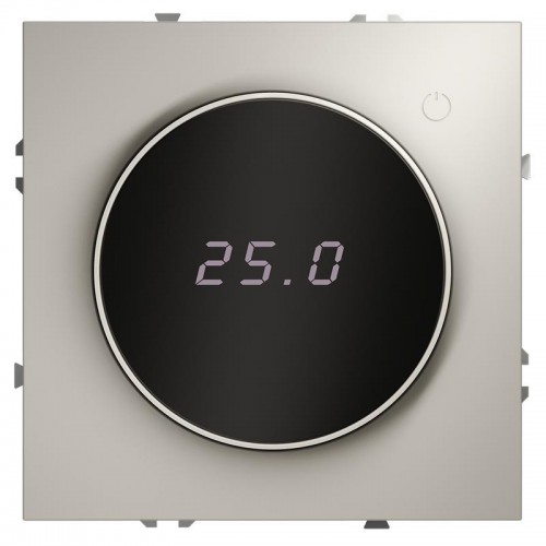 Терморегулятор электронный S70 с индикацией и датчиком для теплого пола механизм кашемир Voltum VLS070103