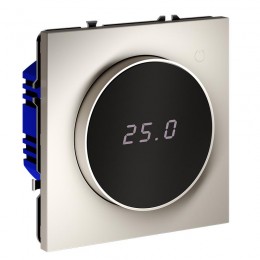 Терморегулятор электронный S70 с индикацией и датчиком для теплого пола механизм кашемир Voltum VLS070103