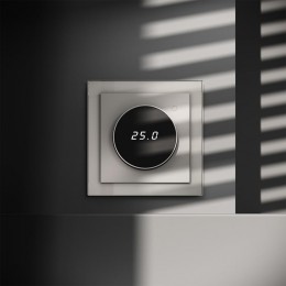 Терморегулятор электронный S70 с индикацией и датчиком для теплого пола механизм кашемир Voltum VLS070103