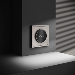 Терморегулятор электронный S70 с индикацией и датчиком для теплого пола механизм кашемир Voltum VLS070103