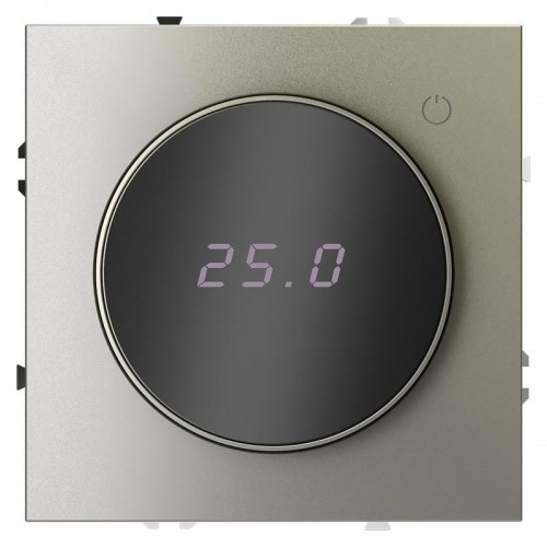 Терморегулятор электронный S70 с индикацией и датчиком для теплого пола механизм шелк Voltum VLS070104