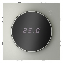 Терморегулятор электронный S70 с индикацией и датчиком для теплого пола механизм сталь Voltum VLS070105