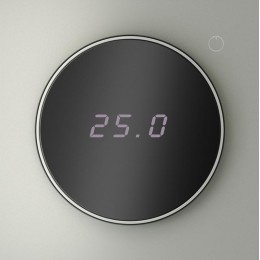 Терморегулятор электронный S70 с индикацией и датчиком для теплого пола механизм сталь Voltum VLS070105