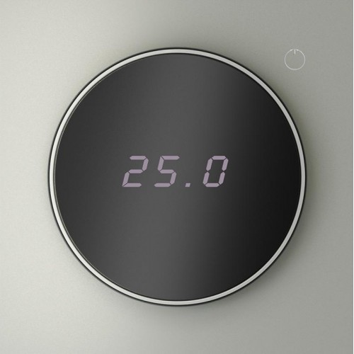 Терморегулятор электронный S70 с индикацией и датчиком для теплого пола механизм сталь Voltum VLS070105