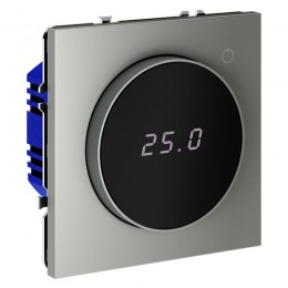 Терморегулятор электронный S70 с индикацией и датчиком для теплого пола механизм сталь Voltum VLS070105