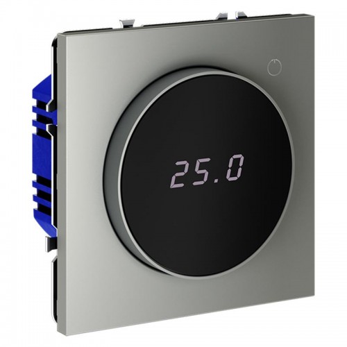 Терморегулятор электронный S70 с индикацией и датчиком для теплого пола механизм сталь Voltum VLS070105