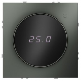 Терморегулятор электронный S70 с индикацией и датчиком для теплого пола механизм титан Voltum VLS070106