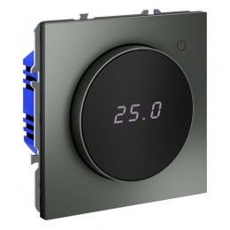 Терморегулятор электронный S70 с индикацией и датчиком для теплого пола механизм титан Voltum VLS070106