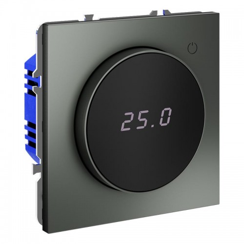 Терморегулятор электронный S70 с индикацией и датчиком для теплого пола механизм титан Voltum VLS070106