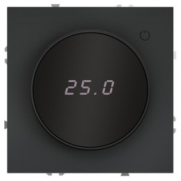 Терморегулятор электронный S70 с индикацией и датчиком для теплого пола механизм графит Voltum VLS070107