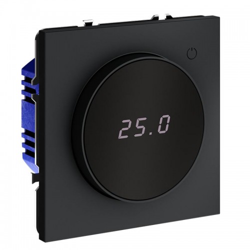 Терморегулятор электронный S70 с индикацией и датчиком для теплого пола механизм графит Voltum VLS070107