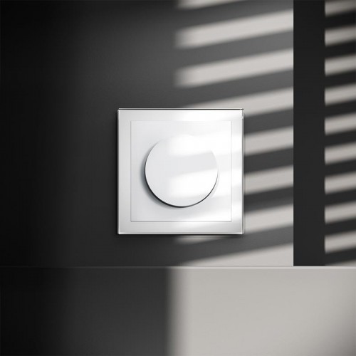 Светорегулятор поворотно-нажимной СП S70 600Вт механизм бел. глянцевый Voltum VLS070301