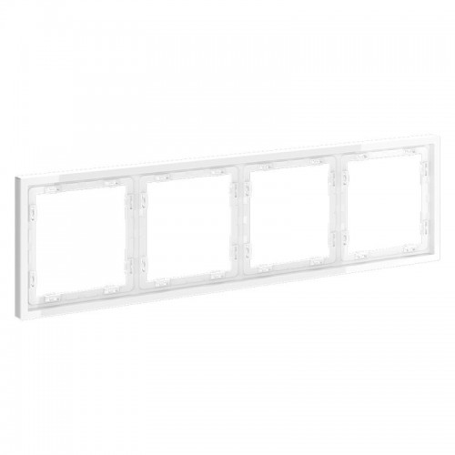 Рамка 4-м S70 пластик. бел. глянцевый Voltum VLS100401