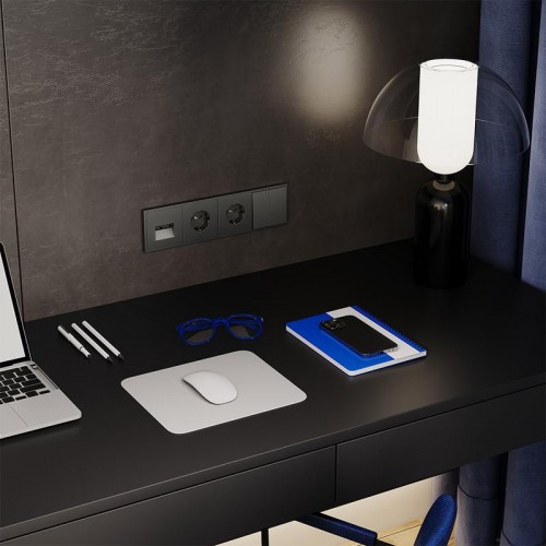 Рамка 4-м S70 пластик. титан Voltum VLS100406