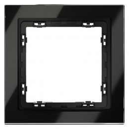 Рамка 1-м S70 стеклян. черн. Voltum VLS110108