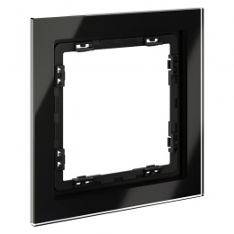 Рамка 1-м S70 стеклян. черн. Voltum VLS110108