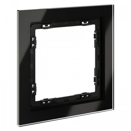 Рамка 1-м S70 стеклян. черн. Voltum VLS110108