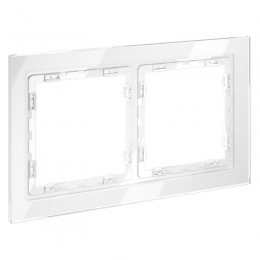 Рамка 2-м S70 стеклян. бел. Voltum VLS110201