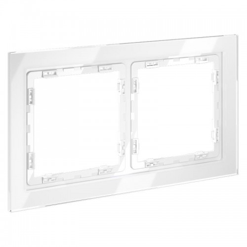Рамка 2-м S70 стеклян. бел. Voltum VLS110201