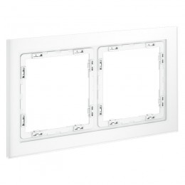 Рамка 2-м S70 стеклян. бел. матов. Voltum VLS110202