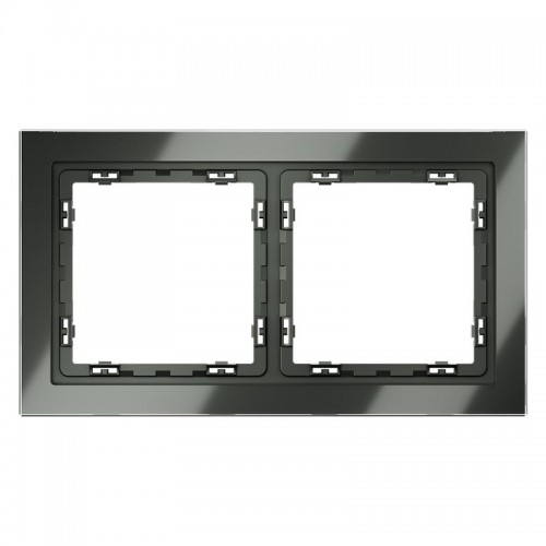 Рамка 2-м S70 стеклян. титан Voltum VLS110206