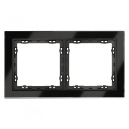 Рамка 2-м S70 стеклян. черн. Voltum VLS110208