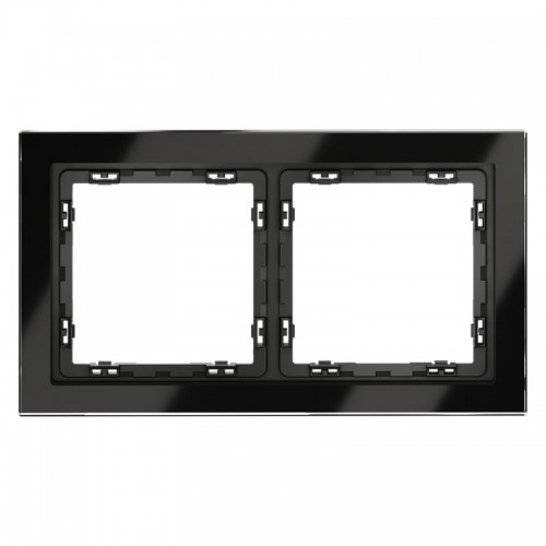 Рамка 2-м S70 стеклян. черн. Voltum VLS110208
