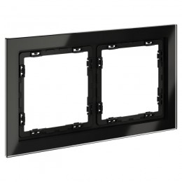 Рамка 2-м S70 стеклян. черн. Voltum VLS110208