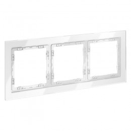 Рамка 3-м S70 стеклян. бел. Voltum VLS110301